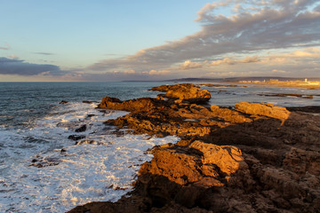 Seaside view of Essaouira in Morocco on the Coast of Atlantic Ocean