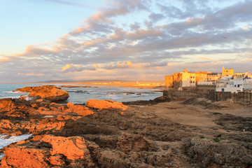 Seaside view of Essaouira in Morocco on the Coast of Atlantic Ocean