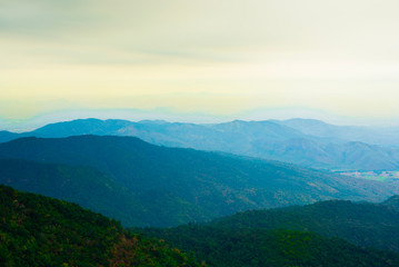 Mountain with sunset sky
