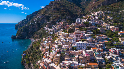 aerial view of Positano photo 2 of 54, 360 degrees, beautiful Mediterranean village on Amalfi Coast...