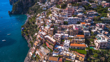 aerial view of Positano photo 3 of 54, 360 degrees, beautiful Mediterranean village on Amalfi Coast...