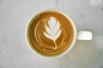 a cup of coffee latte