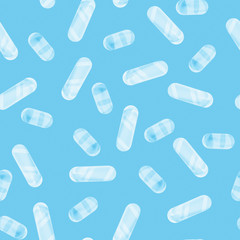 Illustrated abstract seamless pattern with transparent elements.