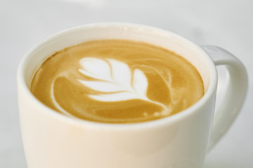 a cup of coffee latte