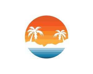 beach vector illustration icon of travel and holiday