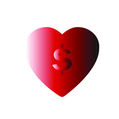 Heart dollar icon