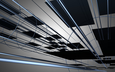 Fototapeta premium abstract space construction background.fantasy concept. 3d illustration