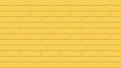 Yellow brick wall texture. Empty background. Vintage stonewall. Room design interior. Backdrop for cafe. High quality seamless 3d illustration.