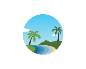 Fototapeta na wymiar beach vector illustration icon of travel and holiday