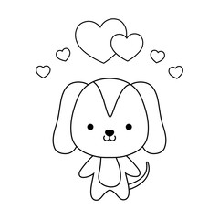 cute dog animal with hearts love