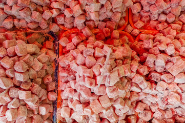 Israel, Tel Aviv, Turkish delight - lokum at shuk Hacarmel market