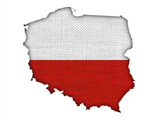 Karte von Polen auf Textur