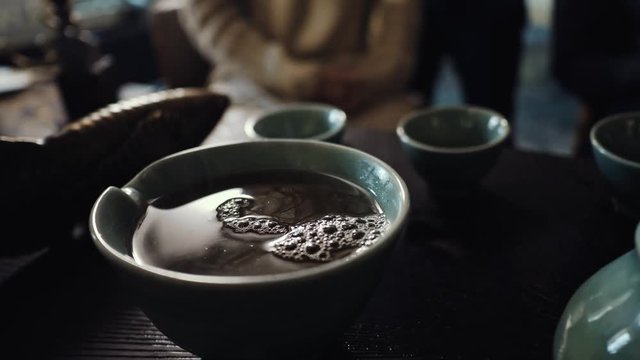 Tasty hot tea in a bowl
