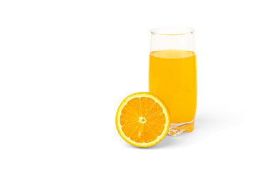 Orange juice isolated on white background.