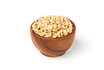 Salted peanut isolated on white background.