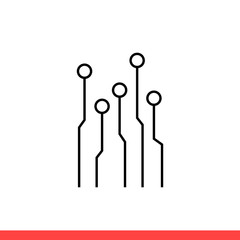 Circuit vector icon, chip symbol. Simple, flat design on white background