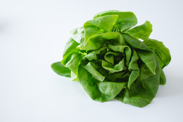 Green Raw Salad on a White Background