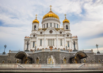 Fototapeta na wymiar Cathedral of Christ the Saviour, iconic building with checkered history - Moscow, Russia