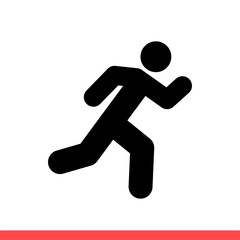 Running vector icon, sport symbol. Simple, flat design on white background