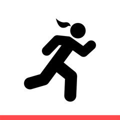 Running vector icon, sport symbol. Simple, flat design on white background