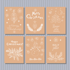 Naklejka premium Set of christmas cards6