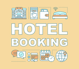 Hotel booking word concepts banner