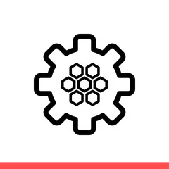 Microservice vector icon, micro chip symbol. Simple, flat design on white background