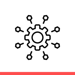 Microservice vector icon, micro chip symbol. Simple, flat design on white background