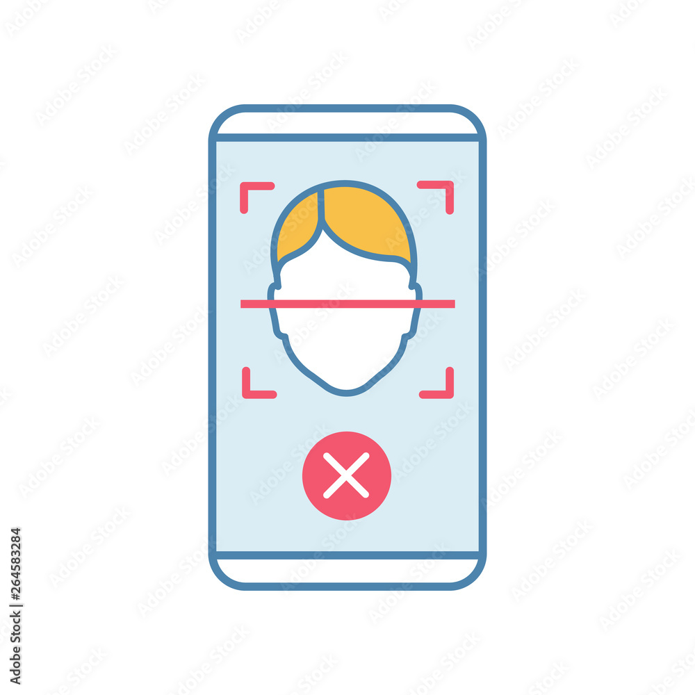 Poster face scan rejection color icon