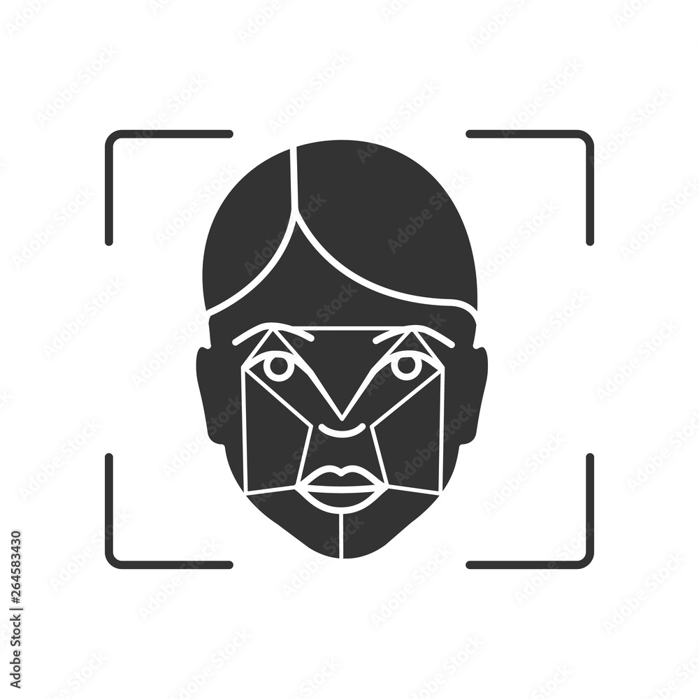 Wall mural faceprint analysis glyph icon