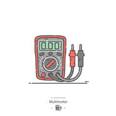 Digital multimeter - Line color icon