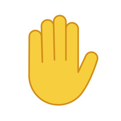 Raised hand color icon