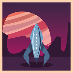 spaceship on planet surface