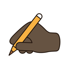 Writing hand color icon