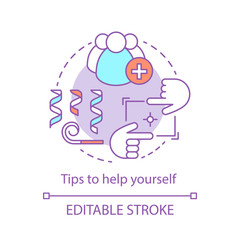 Tips to help yourself concept icon