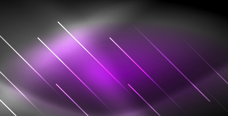 Neon glowing lines, magic energy space light concept, abstract background wallpaper design