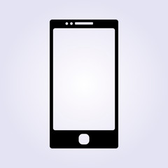 smartphone in iphone style black color with blank touch screen isolated on white background. stock vector illustration icon