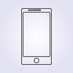 Black outline smartphone Icon Vector illustration background