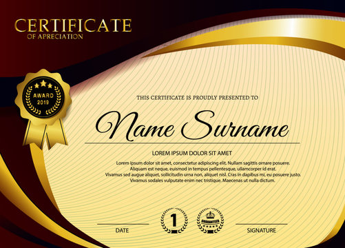 premium golden black certificate template design.