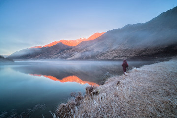 Moke Lake is a small lake near the suburb of Closeburn in Queenstown, in the South Island of New Zealand. © Anupam