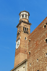 Fototapeta na wymiar Torre dei Lamberti is high tower. Verona. Italy