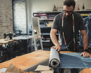 Fashion designer working in his studio