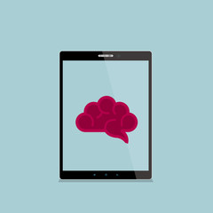 Cloud computing concept design, isolated on blue background.