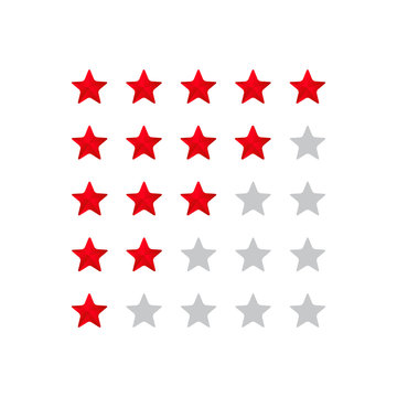5 star rating icon vector illustration. Isolated badge for website or app - stock infographics