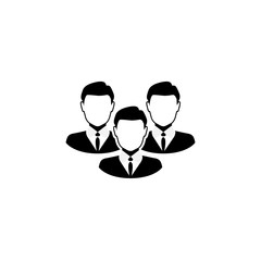 Corporate Team Icon. Employees behind the leader. Vector