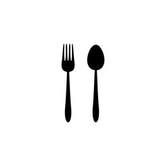 Fork and spoon icon, vector, flat design