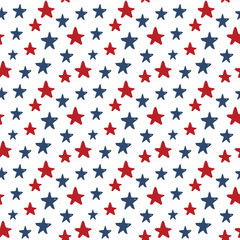 Fototapeta premium Star seamless pattern, Hand drawn sketched doodle stars, vector illustration