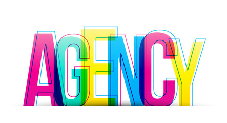 Agency colorful flat word isolated on a white background