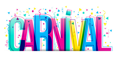 Carnival colorful vector word isolated on a white background