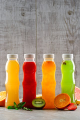 detox collection of drinks with fresh fruit